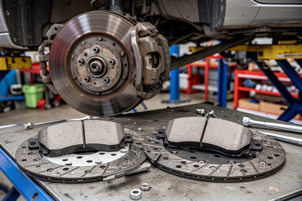 brake pad and clutch disc replacement two types of car pads mechanic workshop
